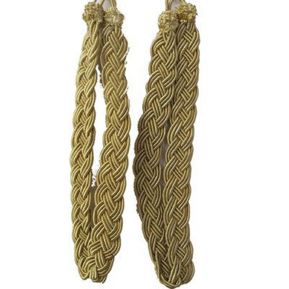 Vintiquewise Pair Of Gold Rope Curtain Tie Back Qi003210 The