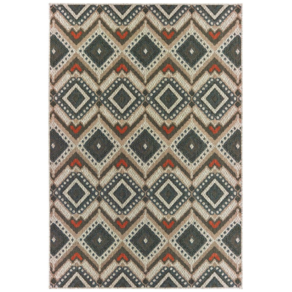 Bermuda Tribal Grey Orange 3 Ft In X 5 Indoor Outdoor Area Rug