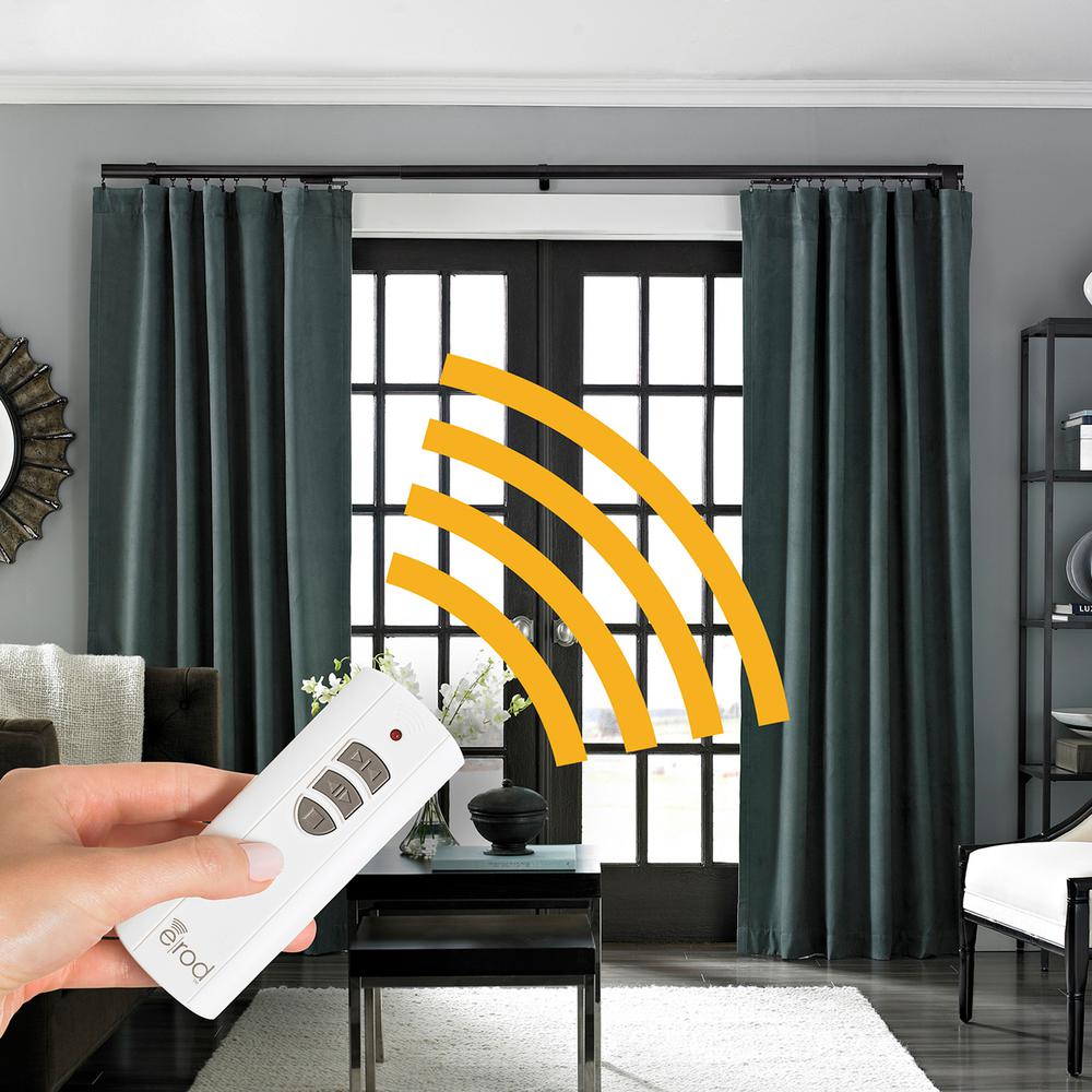 Erod 80 144 In Center Open Remote Control Telescoping Drapery