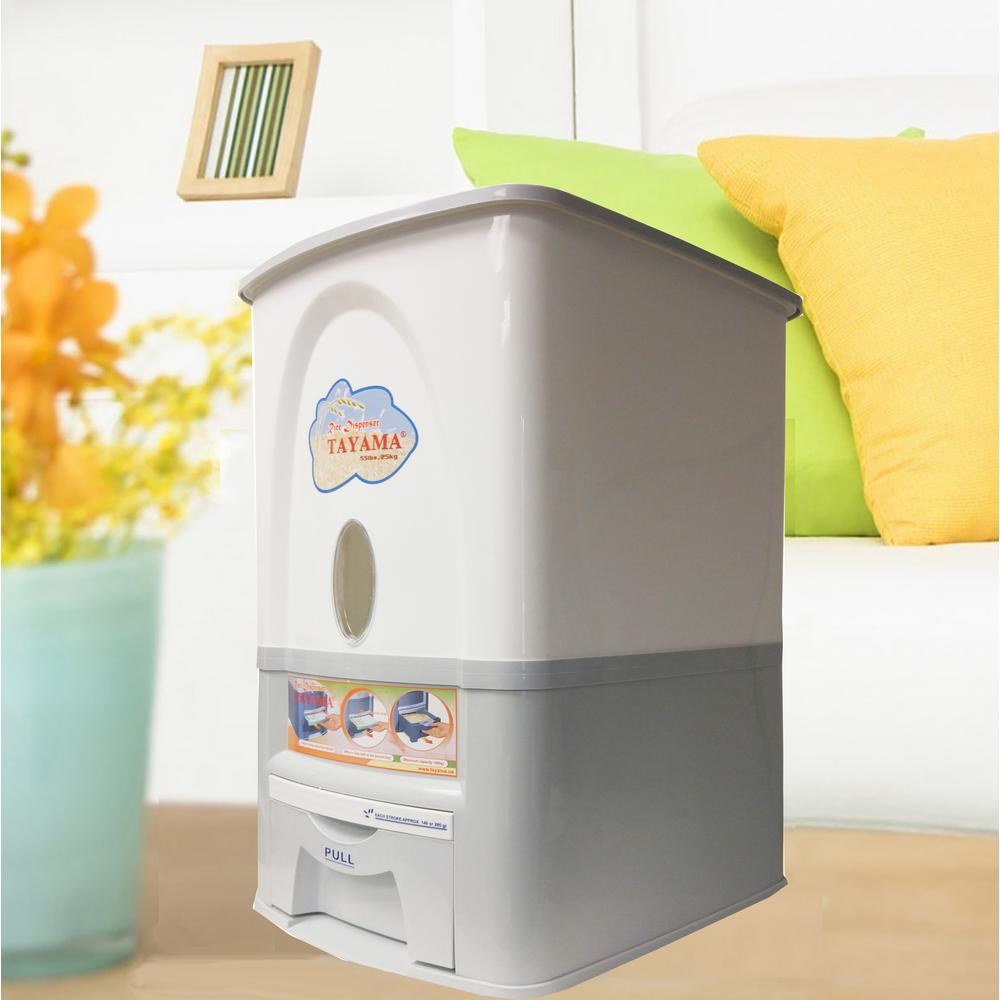 Tayama Rice Dispenser 55 Lbs Capacity In White Pg 25 The Home Depot