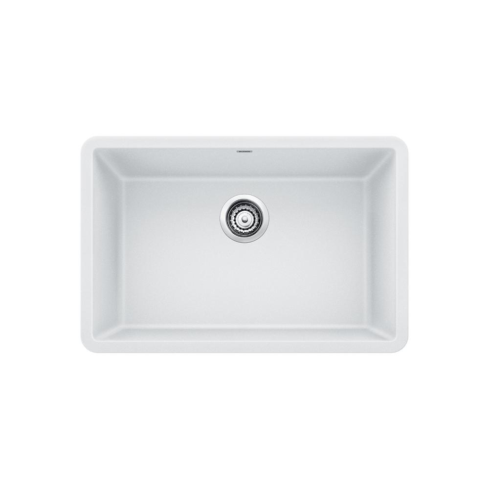 Blanco Precis Undermount Granite Composite 27 In Single Bowl Kitchen Sink In White