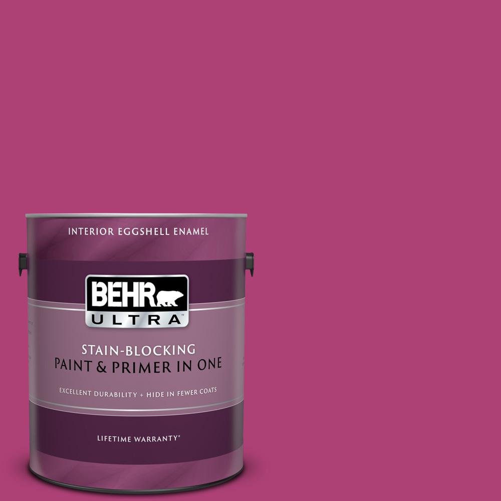 Behr Ultra 1 Gal 100b 7 Hot Pink Eggshell Enamel Interior Paint And Primer In One