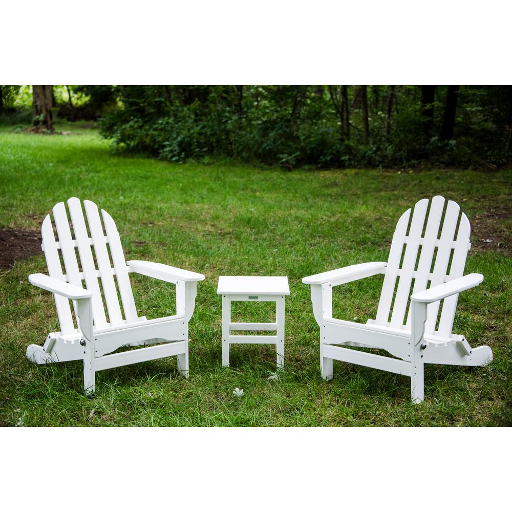Durogreen Icon White Recycled Plastic Folding Adirondack Chair