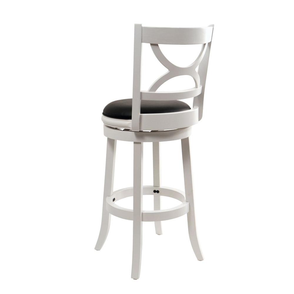 Boraam Florence 29 In Distressed White Swivel Cushioned Bar Stool Swivel Cushioned Bar Stool