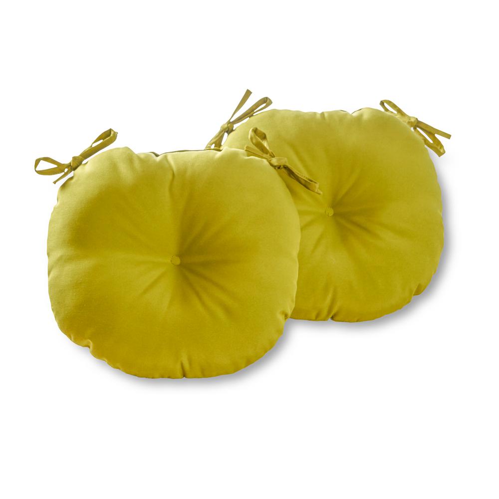 Greendale Home Fashions Solid Kiwi 15 In Round Outdoor Seat Cushion 2 Pack