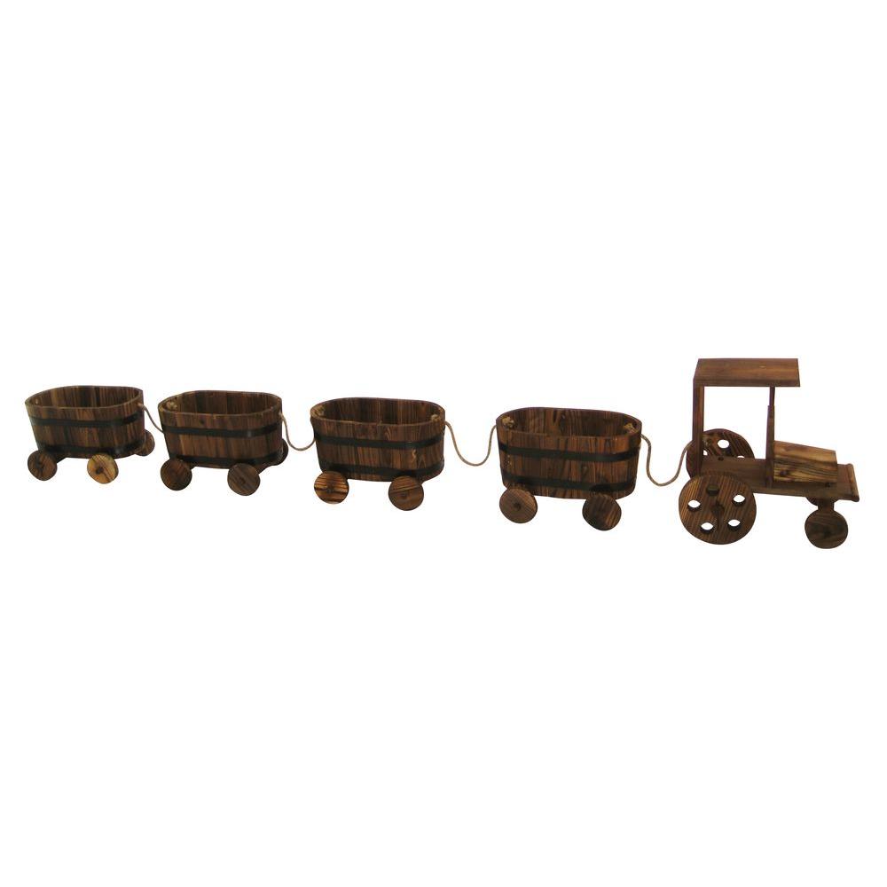 Alpine Wooden Train Cart Planter Bar264 The Home Depot Alpine Wooden Train Cart Planter