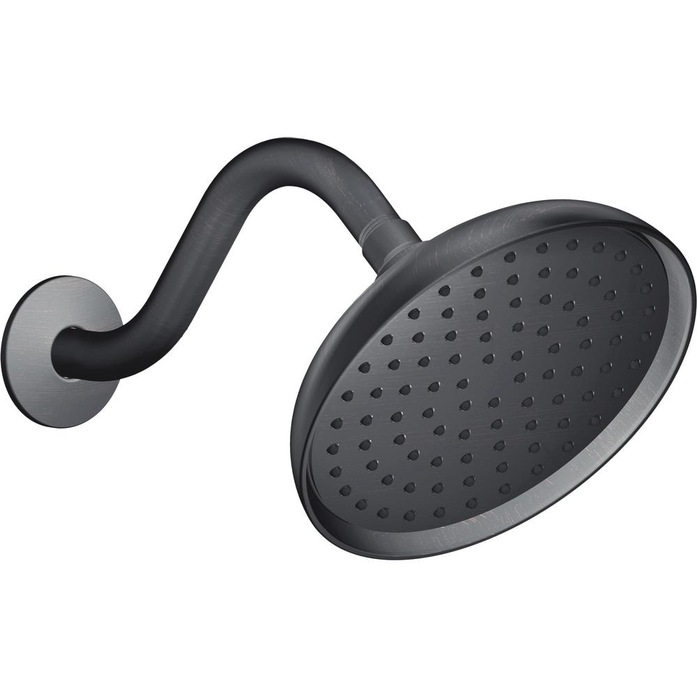 Pegasus 1-Spray 7.5 in. Water Generated Engine Showerhead with Shower Arm and Flange in Mediterranean Bronze