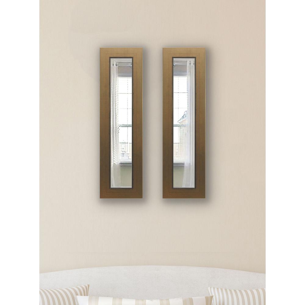 32 in. x 11 in. Golden Lowe NonBeveled Decorative Panel Mirror (Set of