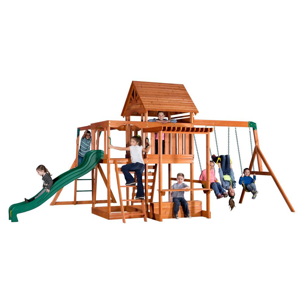 backyard discovery somerset all cedar wood playset swing set