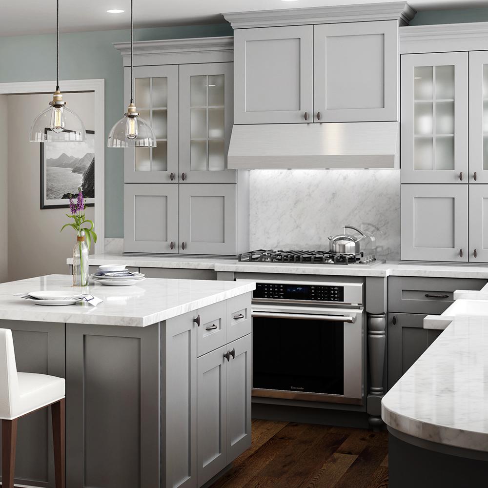 Home Decorators Collection Tremont Assembled 27x30x12 In Plywood Shaker Wall Blind Corner Kitchen Cabinet Soft Close Right In Painted Pearl Gray Wbcu2730r Tpg The Home Depot