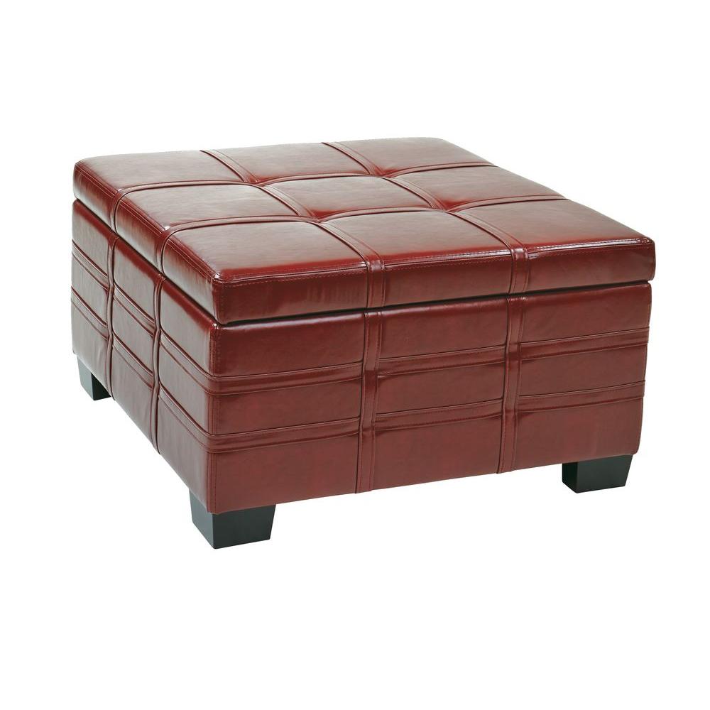 Ave Six Detour Crimson Red Storage Ottoman Dtr3030s Cbd The Home Depot Ave Six Detour Crimson Red Storage Ottoman