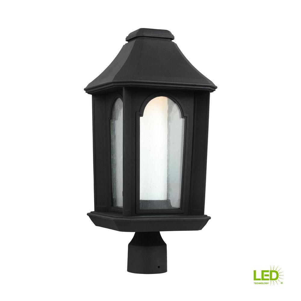 Progress Lighting Cranbrook Collection 1 Light Outdoor Gilded Iron Ellerbee Outdoor 19 875 In Textured Black Led Post Lantern