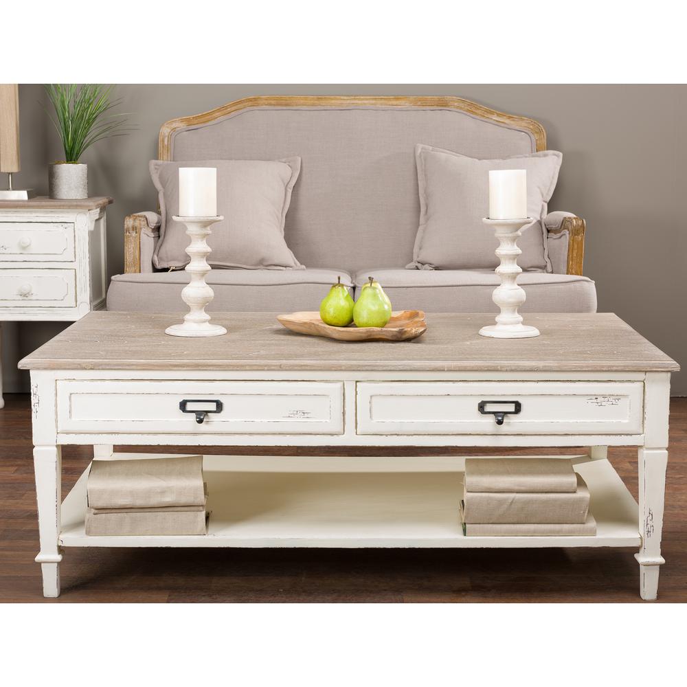 Baxton Studio Dauphine White And Light Brown Coffee Table 28862 6029 Hd The Home Depot