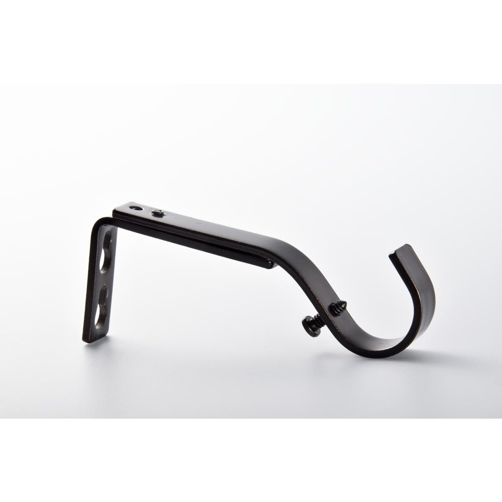 1 in. Curtain Rod Adjustable Bracket in Oil Rubbed Bronze (2pack