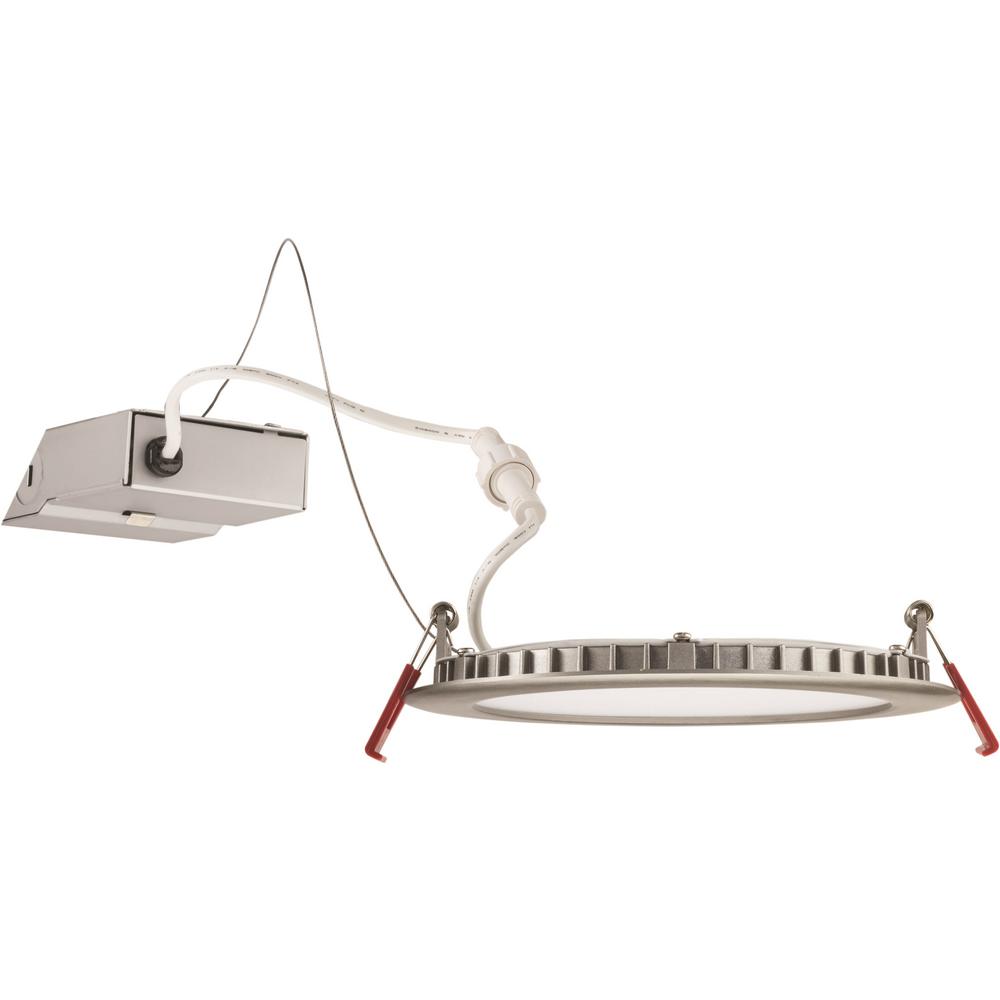 Nickel Recessed Lighting The Home Depot Brushed Nickel Integrated Led Recessed Kit