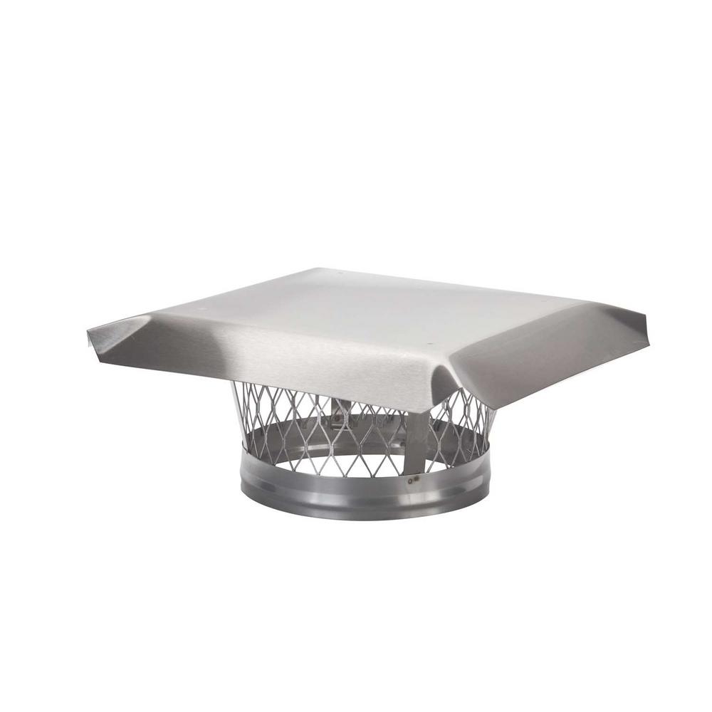 Hy C 8 In Round Clamp On Single Flue Liner Chimney Cap In Stainless Steel Lc8 The Home Depot