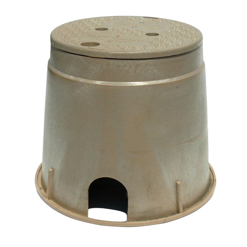 NDS 10 in. Round Valve Box with ICV Overlapping Cover in Sand111BC SAND The Home Depot