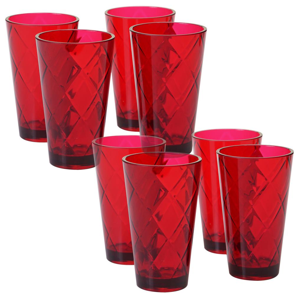 Certified International Ruby 20 oz. 8Piece Acrylic Ice Tea Glass