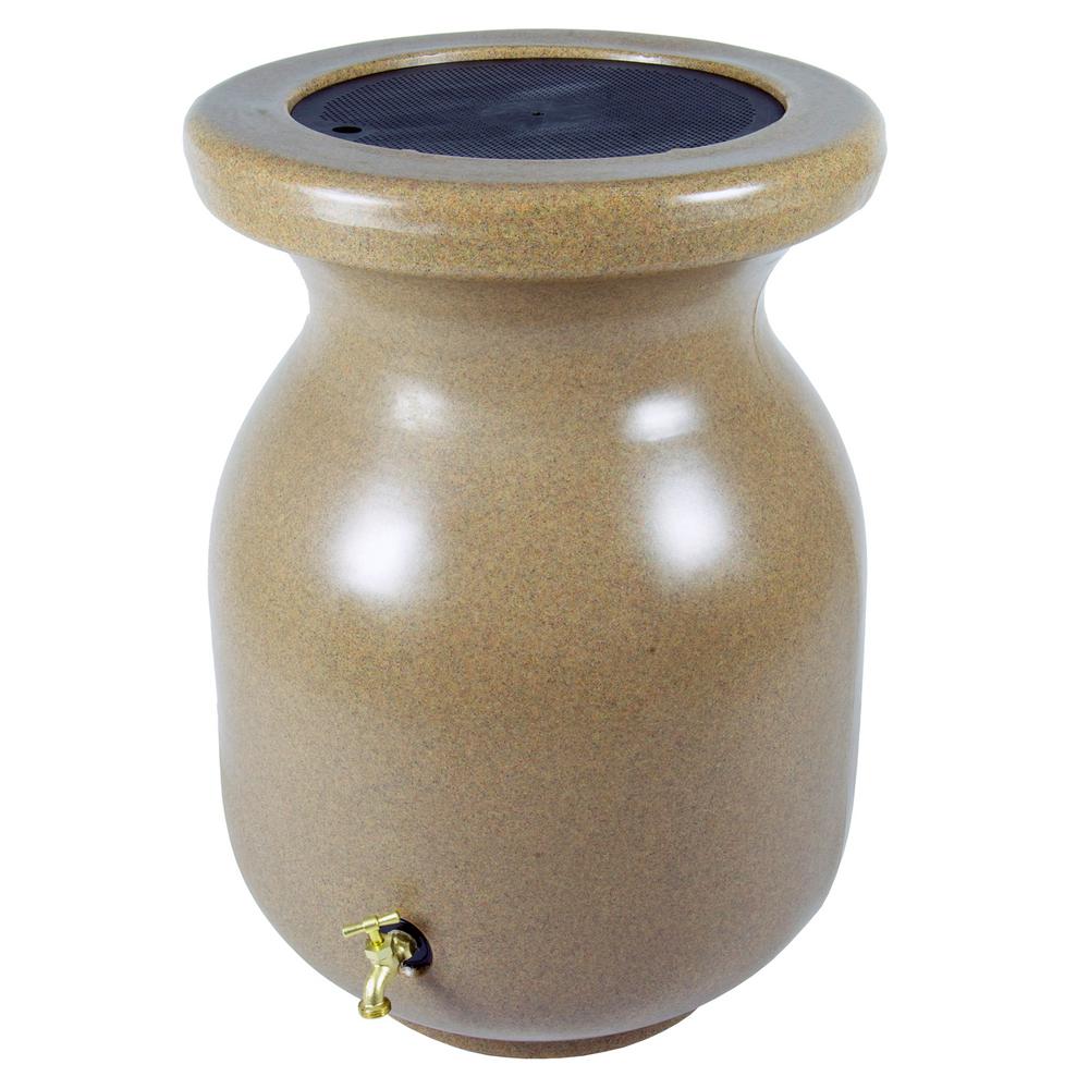 50 GALLON Sandstone Barrel Drum Plastic Water Rain Barrels Drums