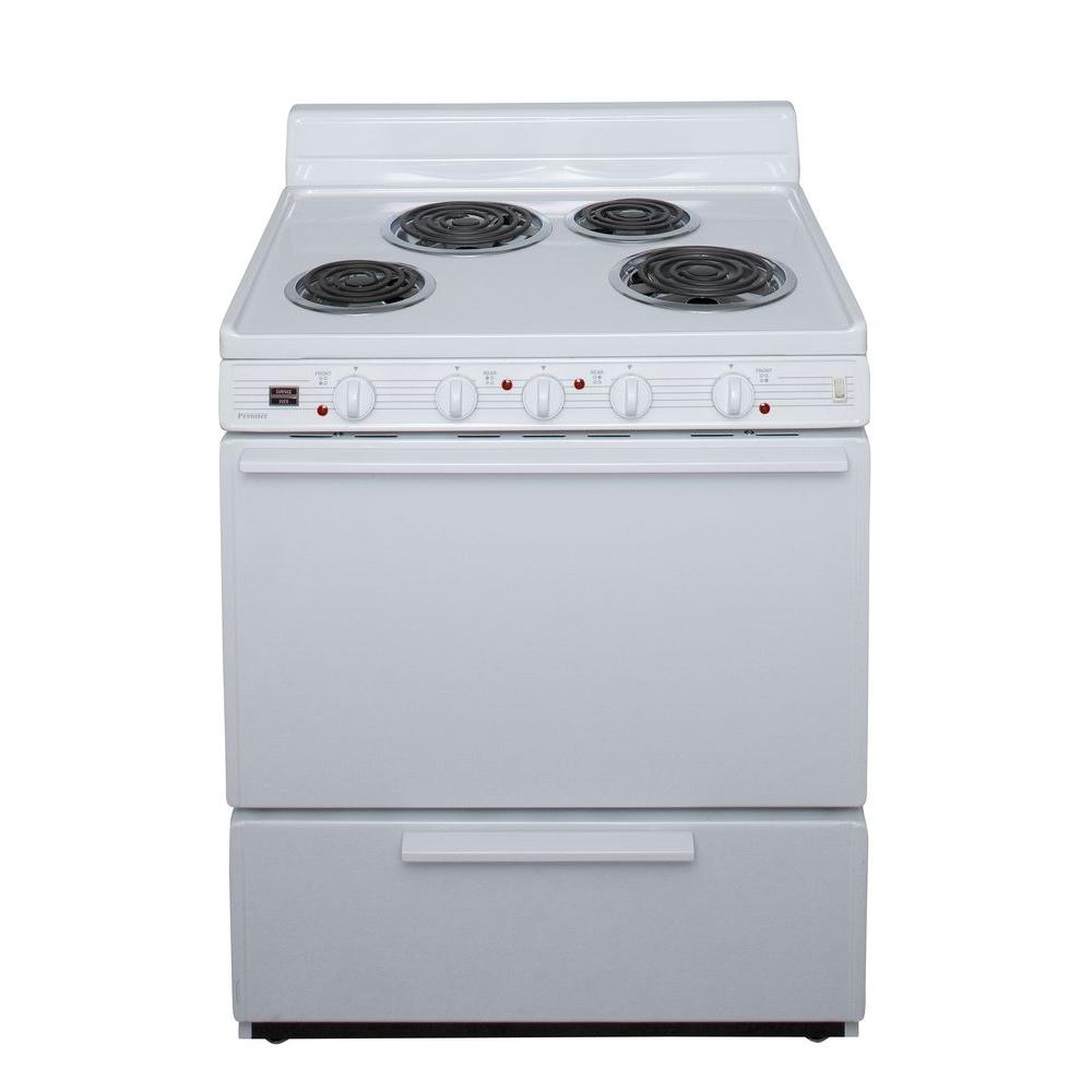 Premier 24 in. 2.97 cu. ft. Battery Spark Ignition Gas Range in White