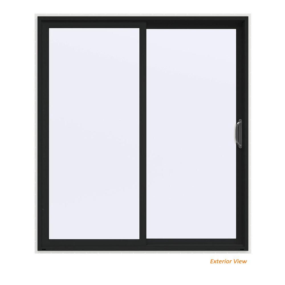 JELDWEN 72 in. x 80 in. V4500 Contemporary Bronze Painted Vinyl Right