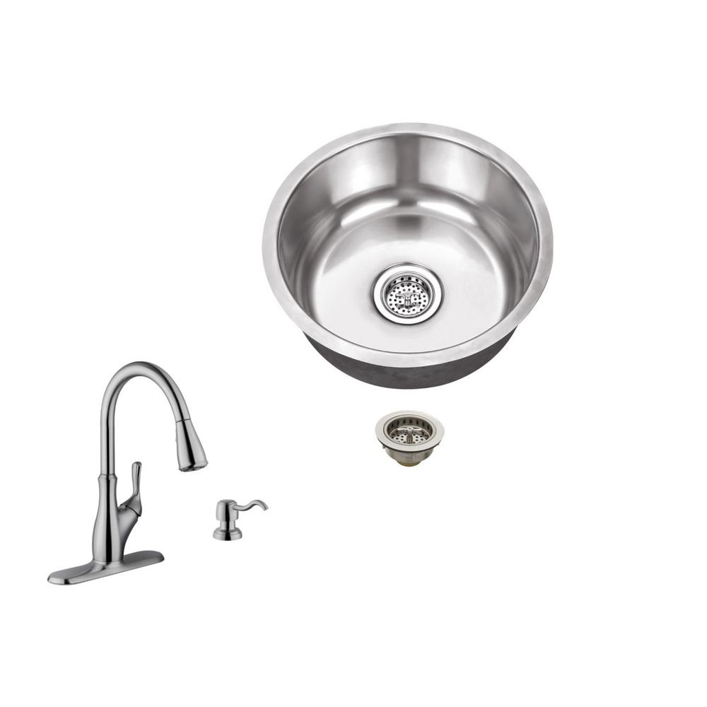 Ipt Sink Company Undermount 17 In 18 Gauge Stainless Steel Bar 18 Gauge Stainless Steel Bar Sink In Brushed