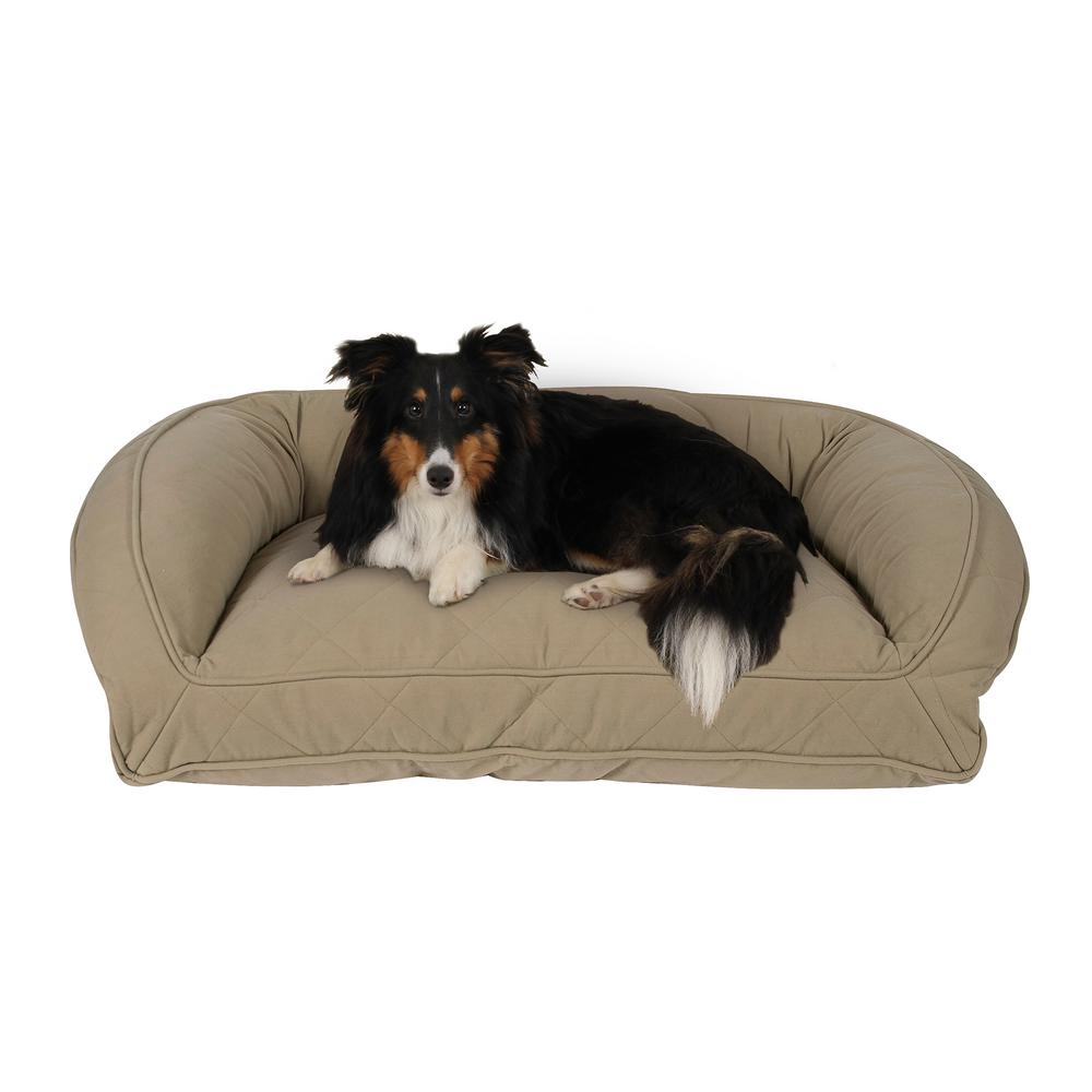 large orthopedic dog bed with bolster