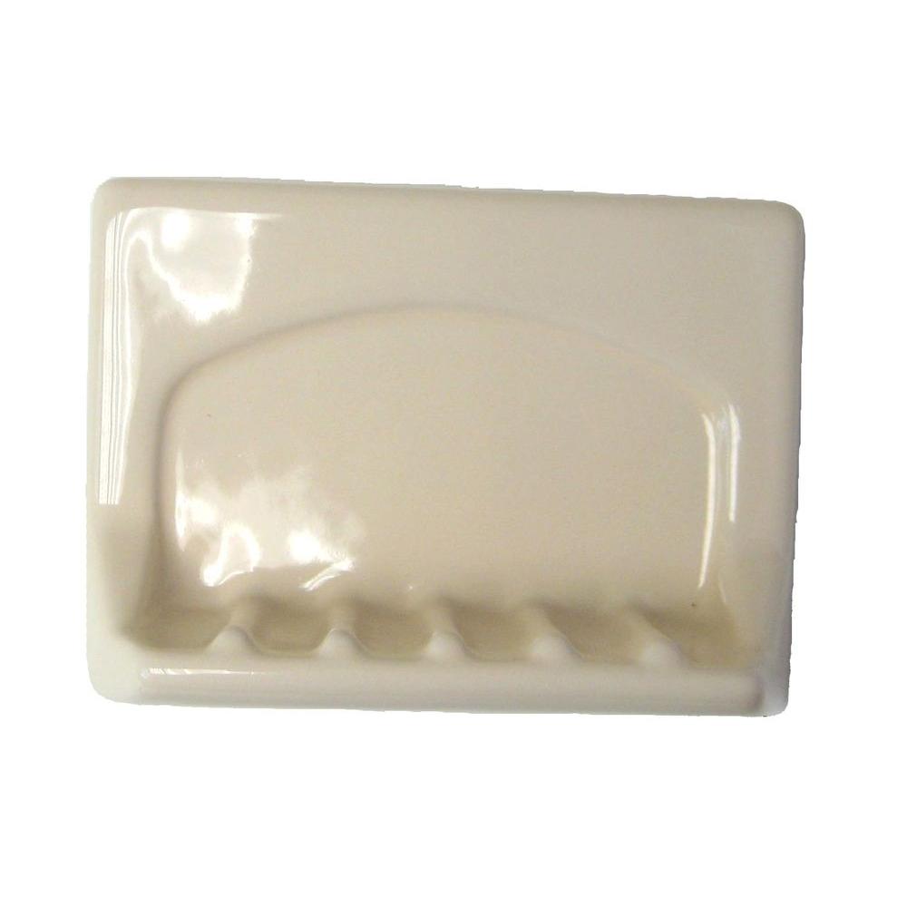 Lenape WallMounted Bone Ceramic Tub Soap Dish197517 The Home Depot