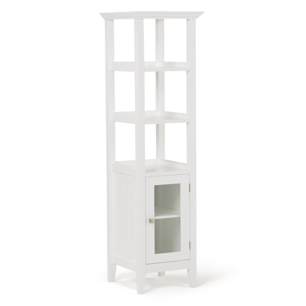 White Simpli Home Freestanding Bathroom Cabinets Storage Acadian 15 8 In W X D 56 H Line