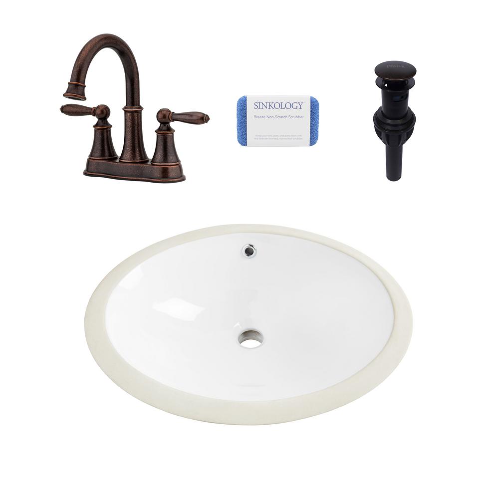 Sinkology Louis All In One Undermount 19 In Bathroom Sink In