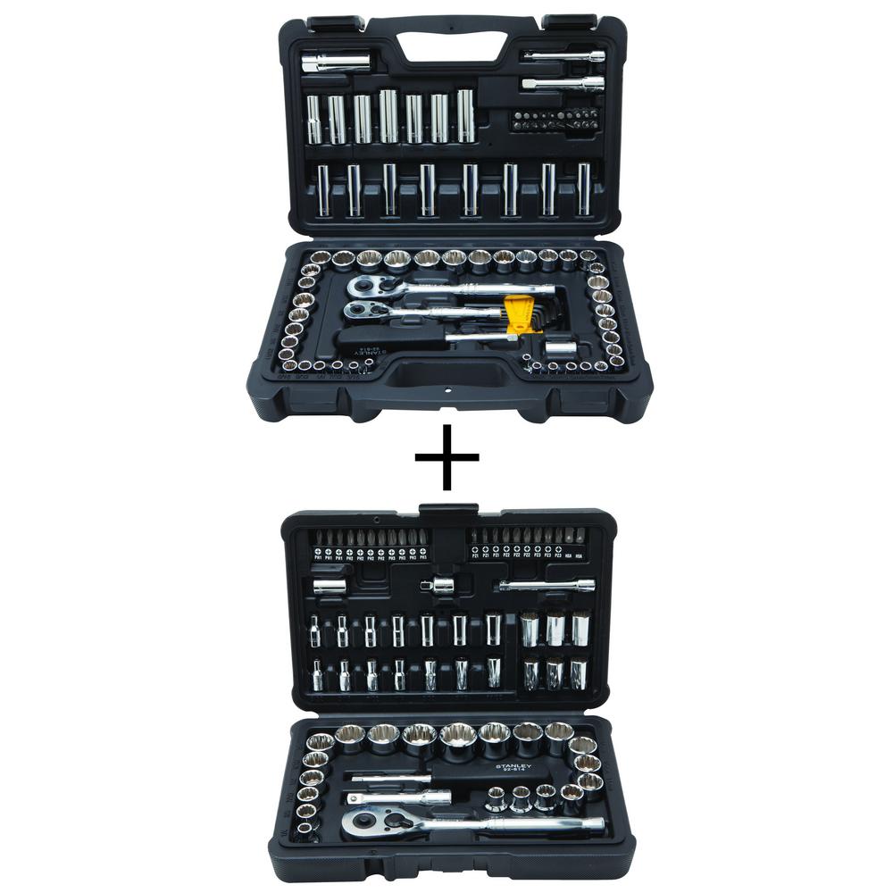 Silver 7-piece Stanley 1-17-375 Combination spanner-Set with ratchet