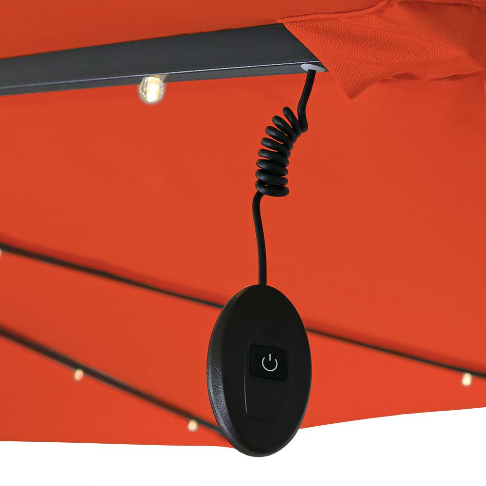 Sunnydaze Decor 10 Ft Steel Cantilever Solar Patio Umbrella In Burnt Orange Jlp 200 The Home Depot