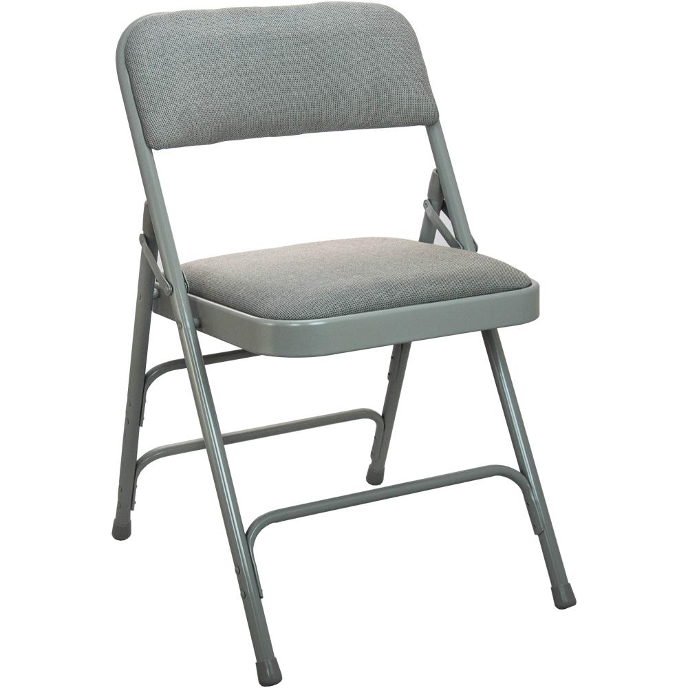 Advantage 1 In Grey Fabric Seat Padded Metal Folding Chair