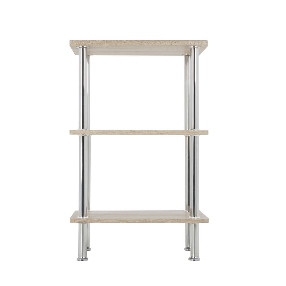 Avf Whitewashed Oak And Chrome Small 3 Tier Shelving Unit S33ow A Avf Whitewashed Oak And Chrome Small 3 Tier Shelving Unit
