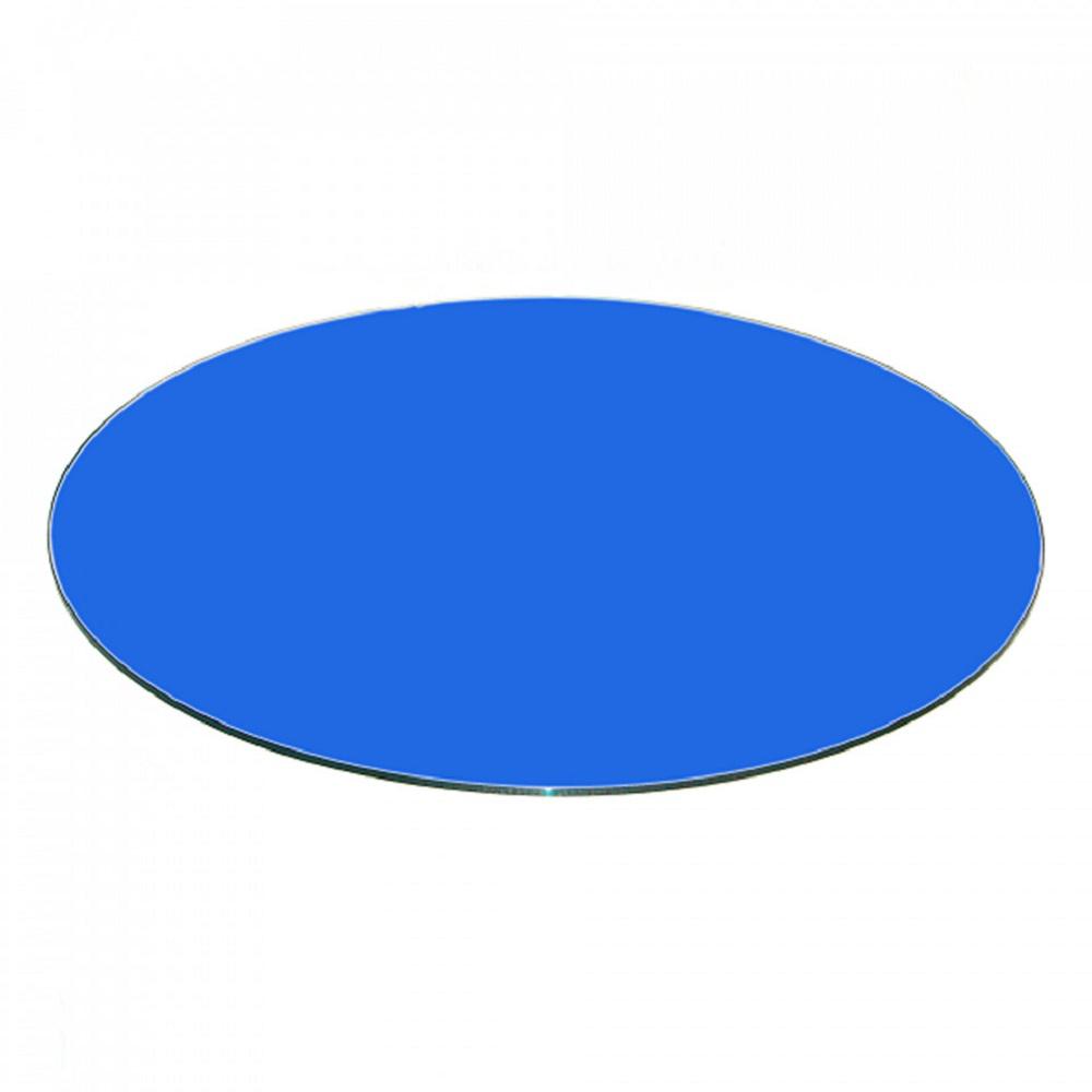 Fab Glasirror 32 Inch Blue Round Glass Table Top
