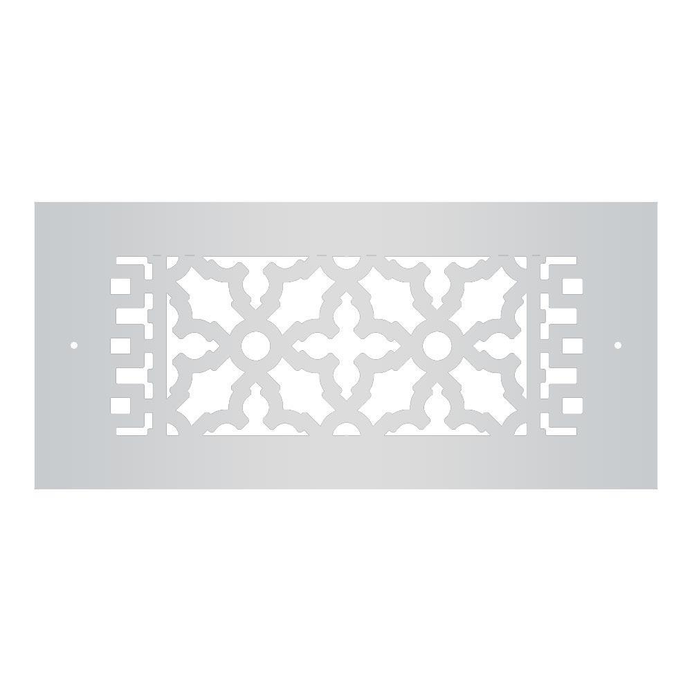 Reggio Registers Scroll Series 10 In X 4 In Aluminum Grille Gray With Mounting Holes 612 Ah The Home Depot