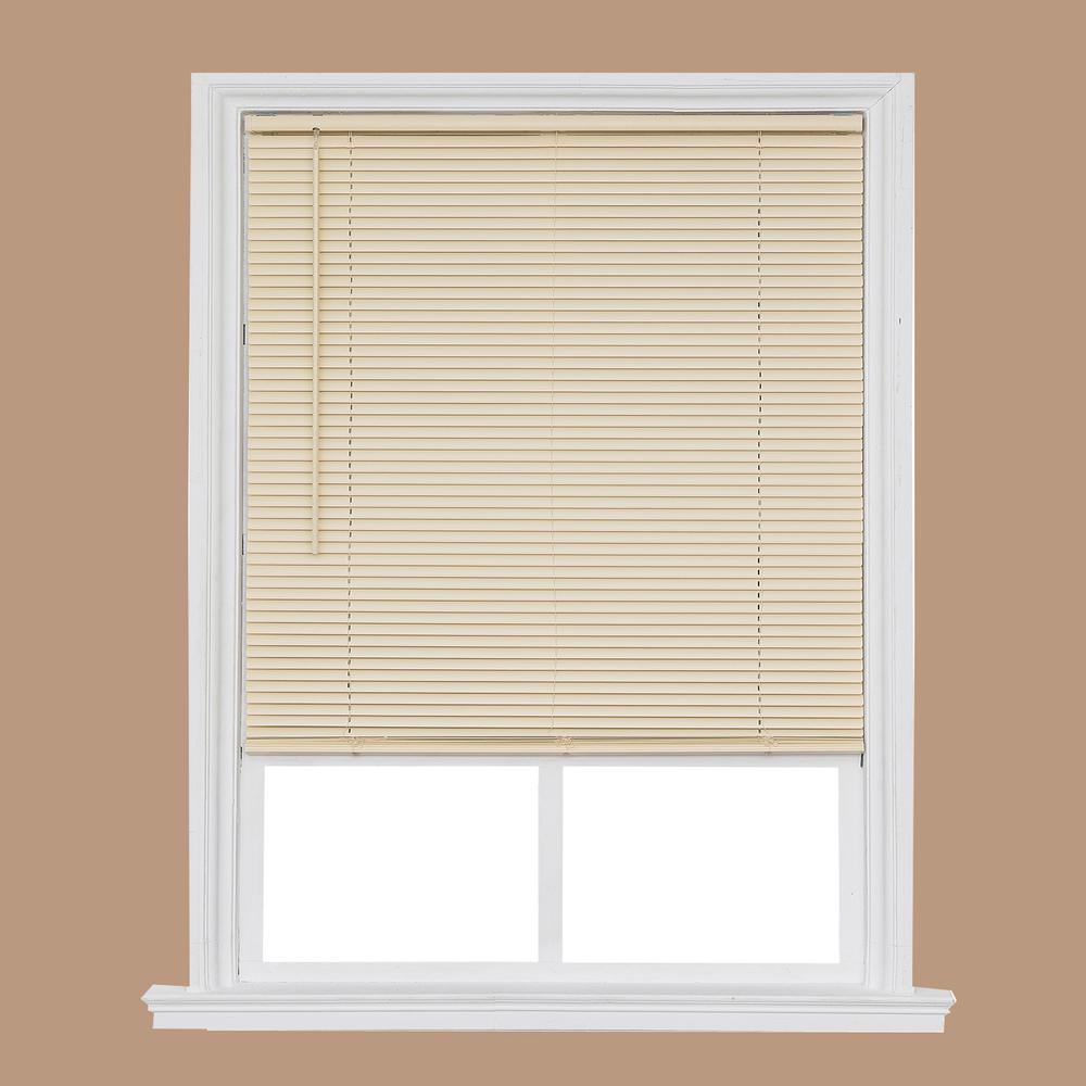 Home Basics CuttoSize Ivory Cordless Room Darkening Privacy Slats Vinyl Blinds with 1 in