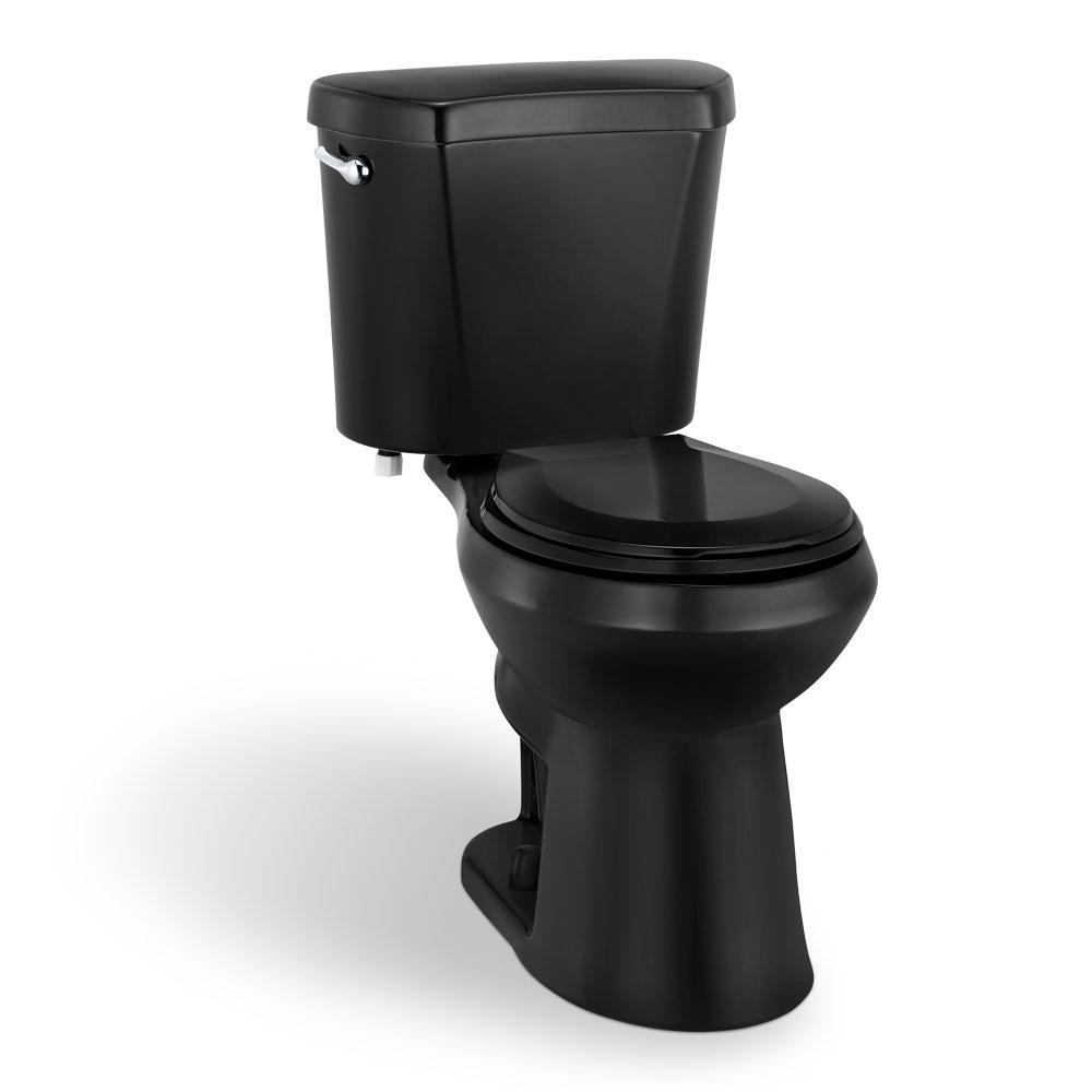 Glacier Bay 2piece 1.28 GPF High Efficiency Single Flush Elongated Toilet in BlackN2428EBLK