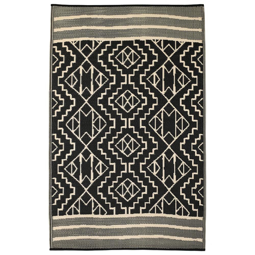 Fab Habitat Kilimanjaro Indoor Outdoor Black 6 Ft X 9 Area Rug