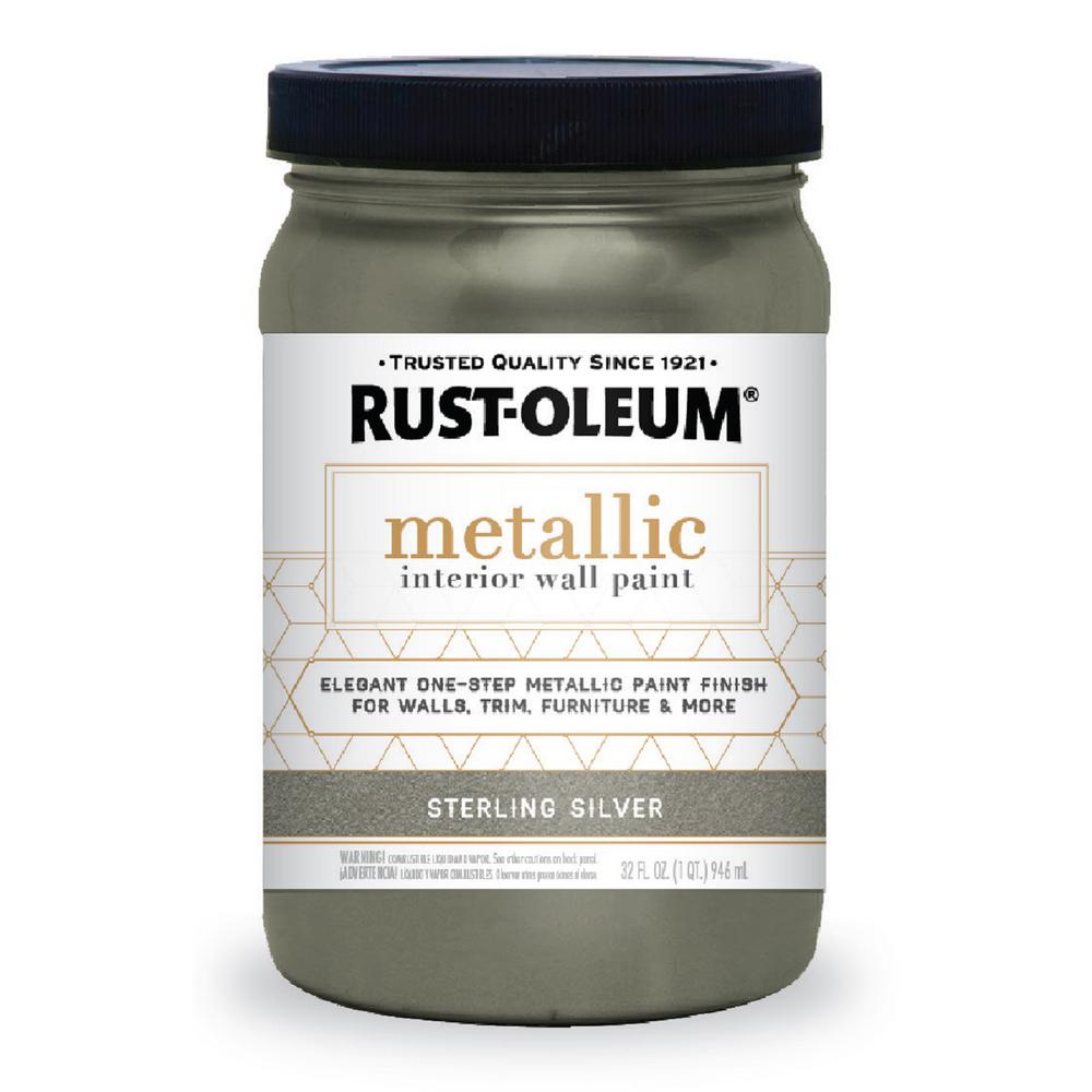 Rust Oleum Specialty 1 Qt Sterling Silver Metallic Interior Paint