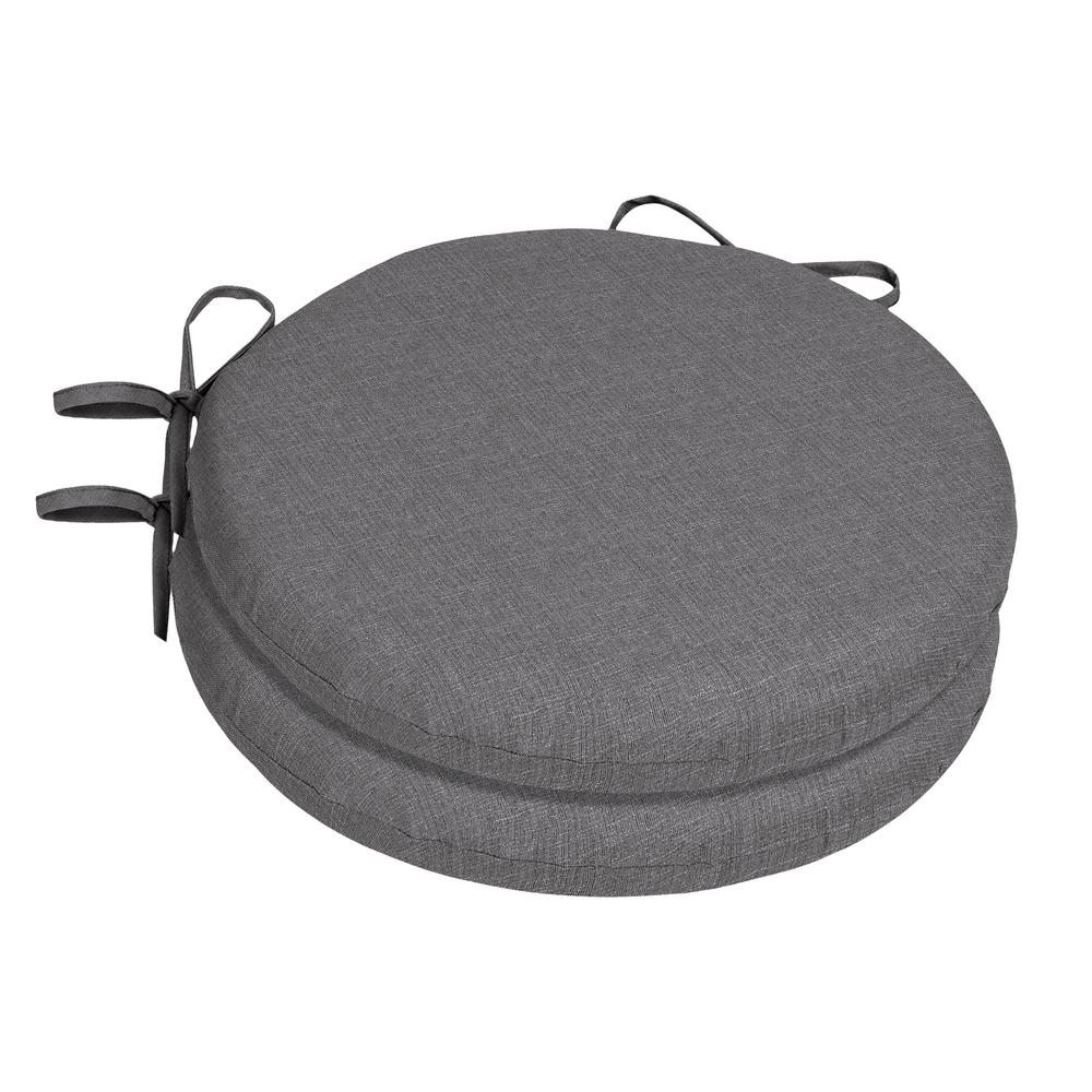 Home Decorators Collection 15 X 15 Sunbrella Cast Slate Round Outdoor Chair Cushion 2 Pack