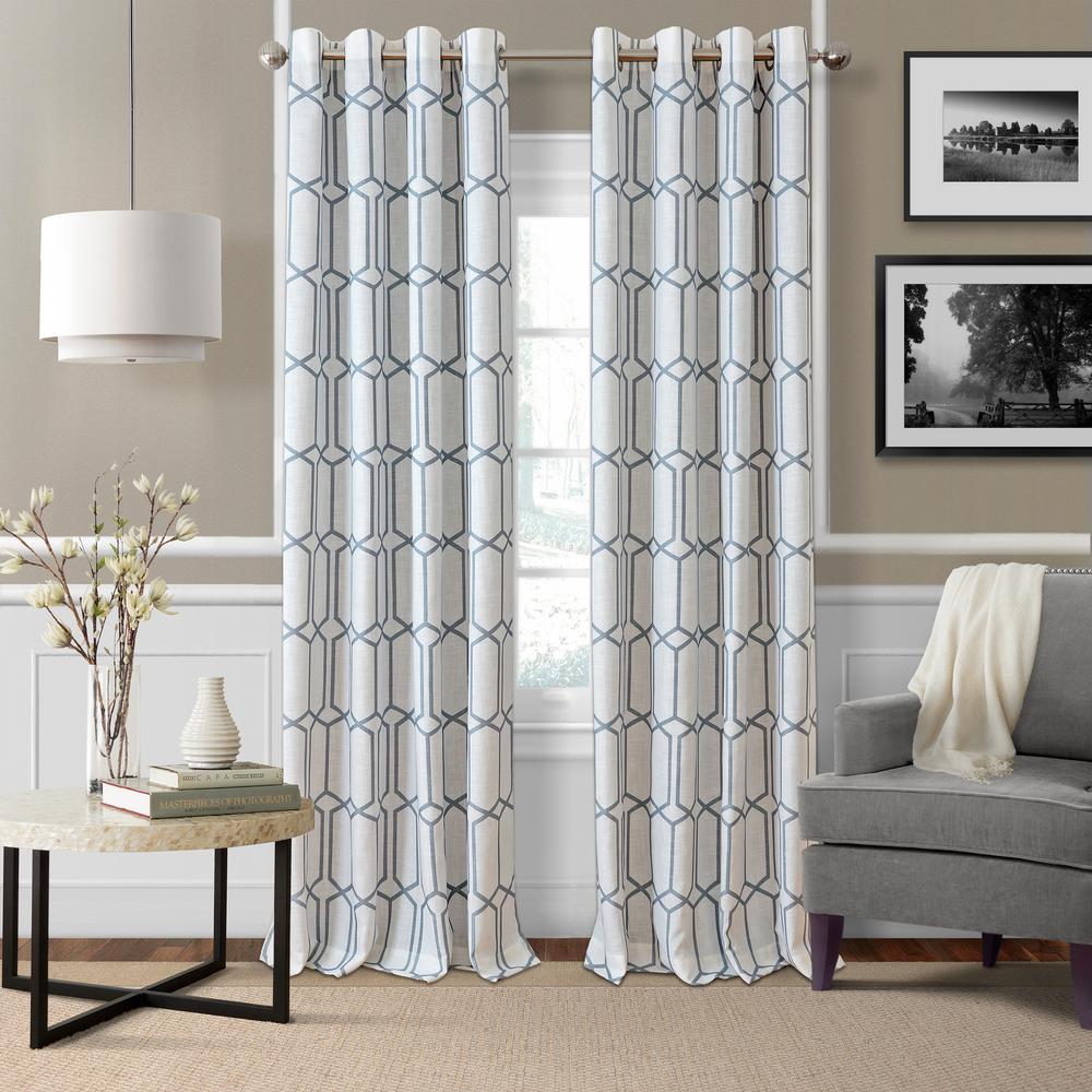 Elrene Kaiden Geometric Room Darkening Window Curtain 21188gry