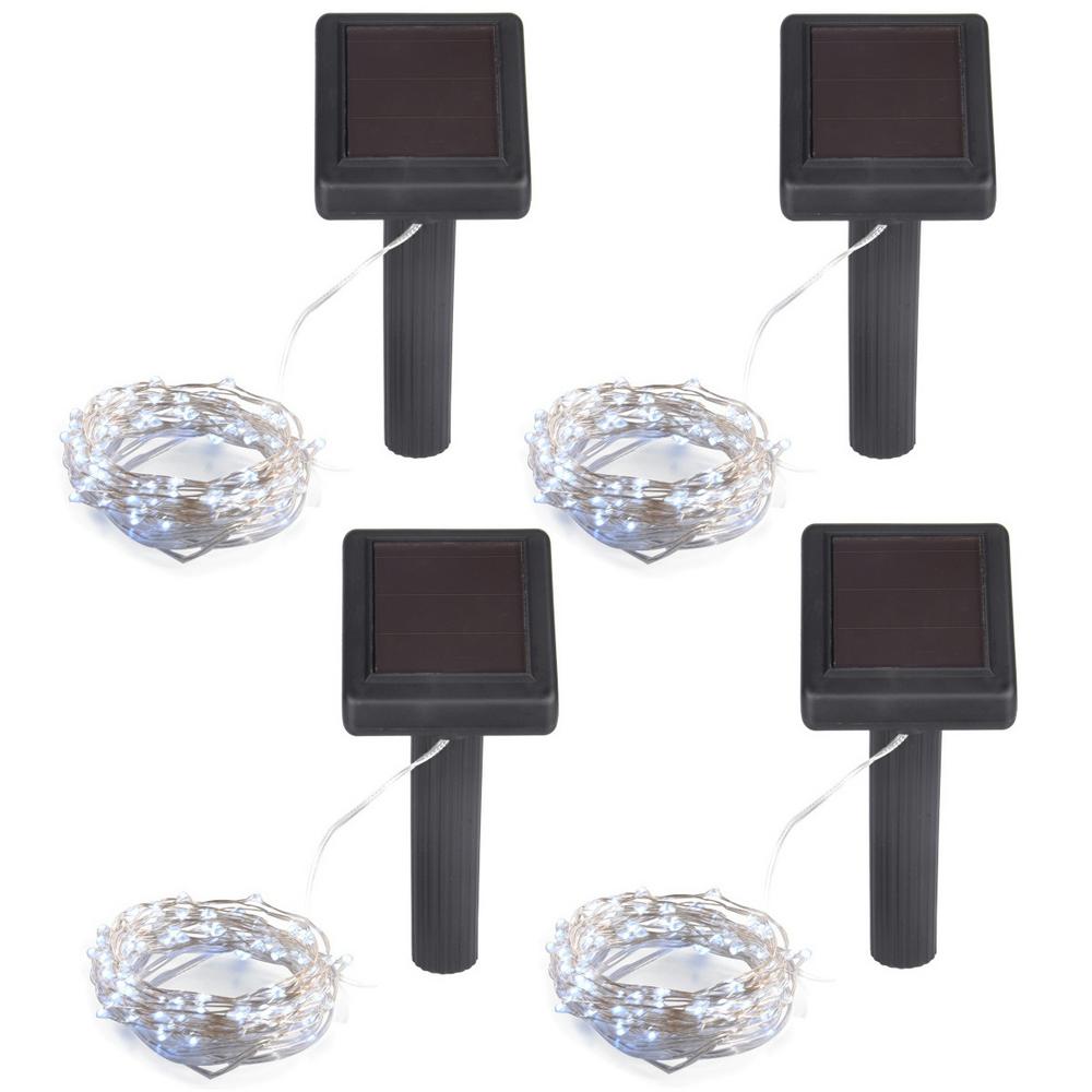 Outdoor ES219 Pack Of 4-36cmWhite LED Stainless Steel Solar Marker Lights