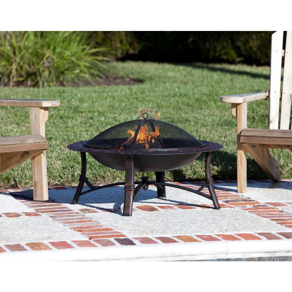 Fire Sense Roman 35 In Round Steel Pit Brushed Bronze 60857 The Home Depot - Fire Sense Bon Fire Patio Fireplace Fire Sense Roman 35 In Round Steel Pit Brushed Bronze 60857 The Home Depot - Fire Sense Bon Fire Patio Fireplace