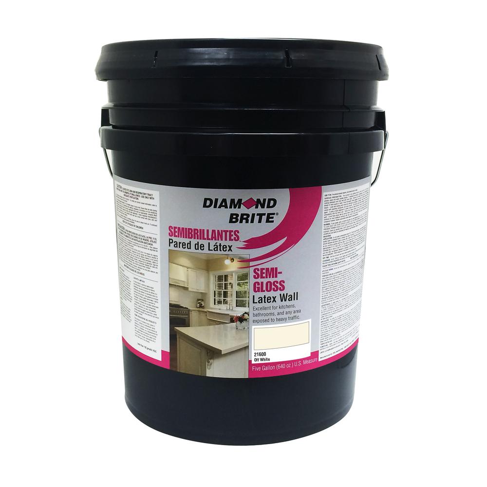 Diamond Brite Paint 5 gal. Off White SemiGloss Latex Interior Paint