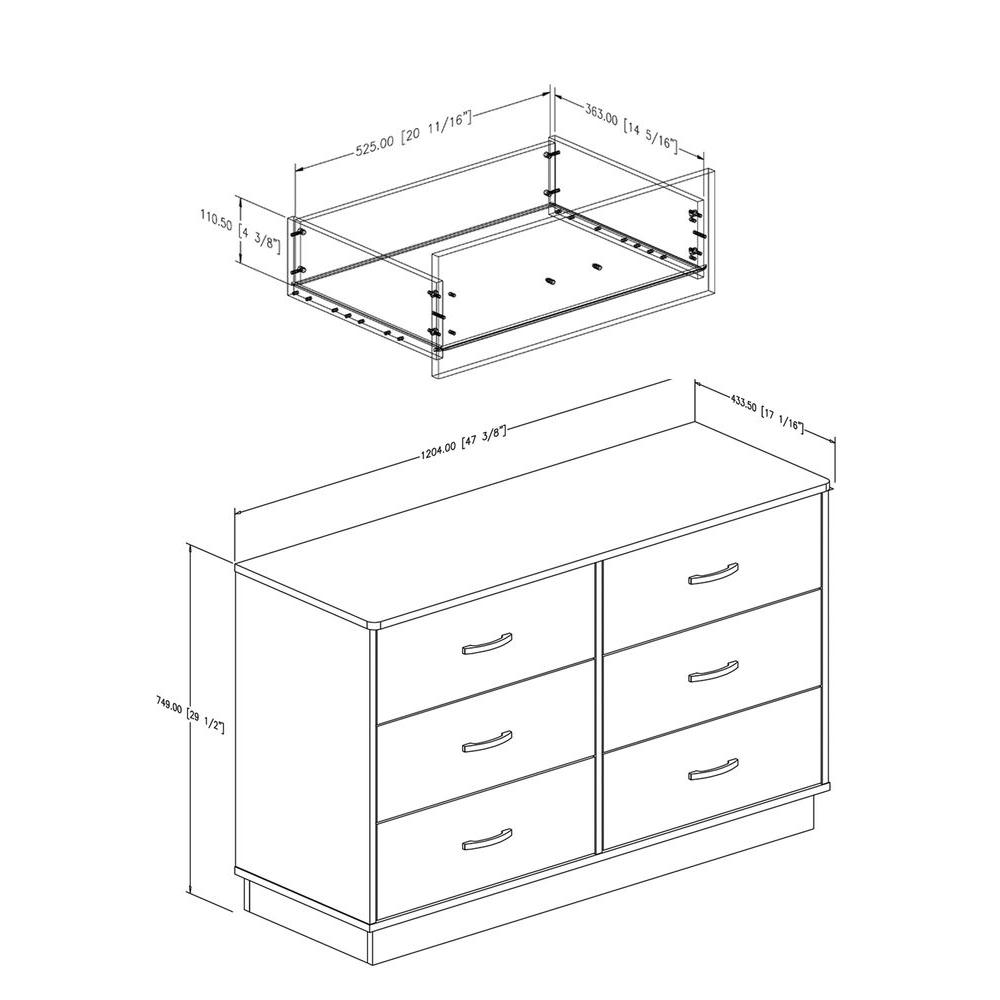 South Shore Logik 6 Drawer Pure White Dresser 3360027 The Home Depot