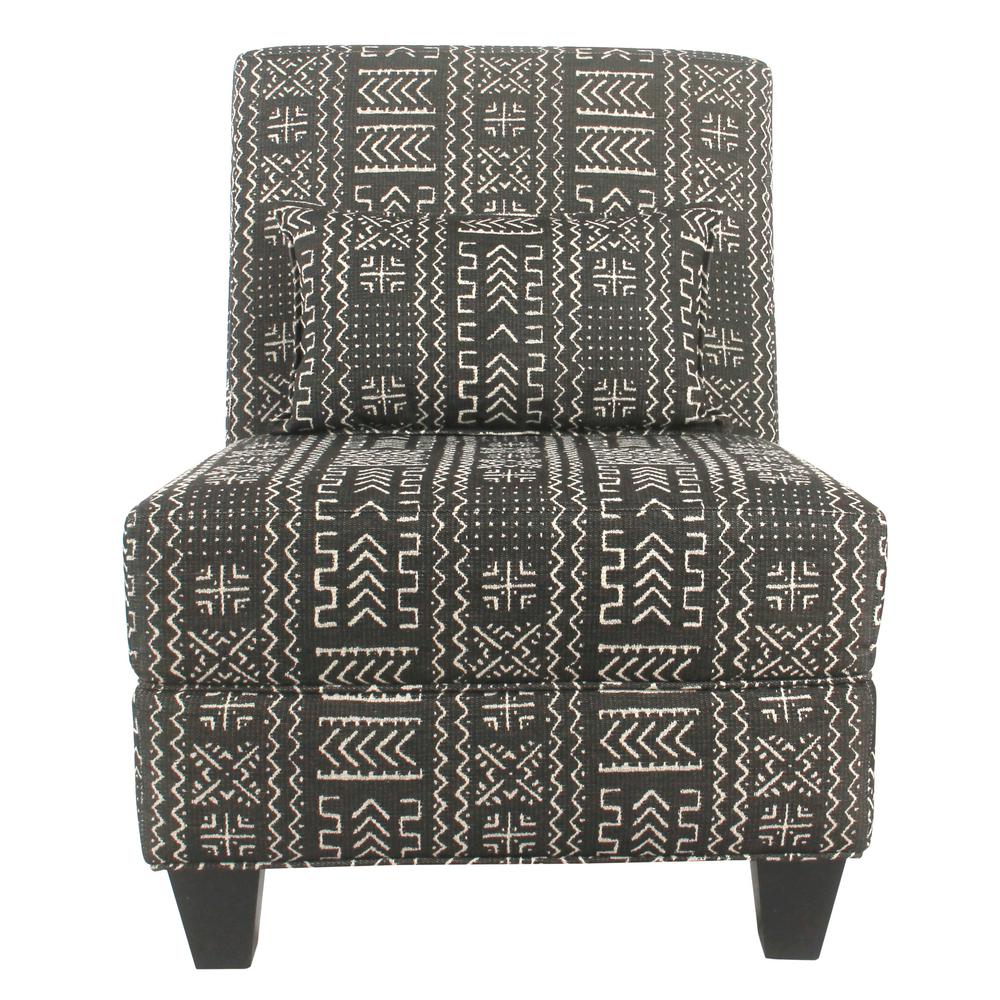 Homepop Black And White Mudcloth Large Slipper Accent Chair K6771 Homepop Black And White Mudcloth Large Slipper Accent Chair