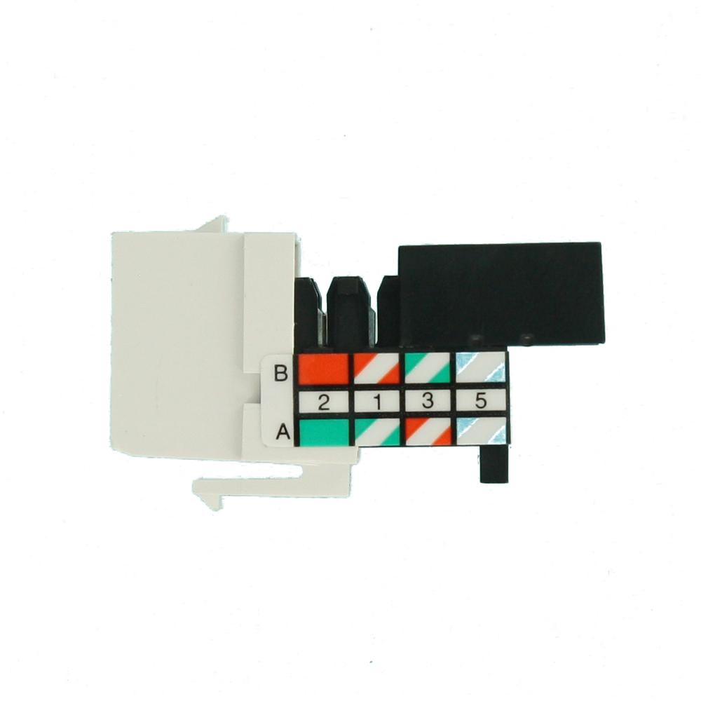 White New Leviton 5G108-BW5 GigaMax 5E QuickPort Connector Cat 5E 25-Pack