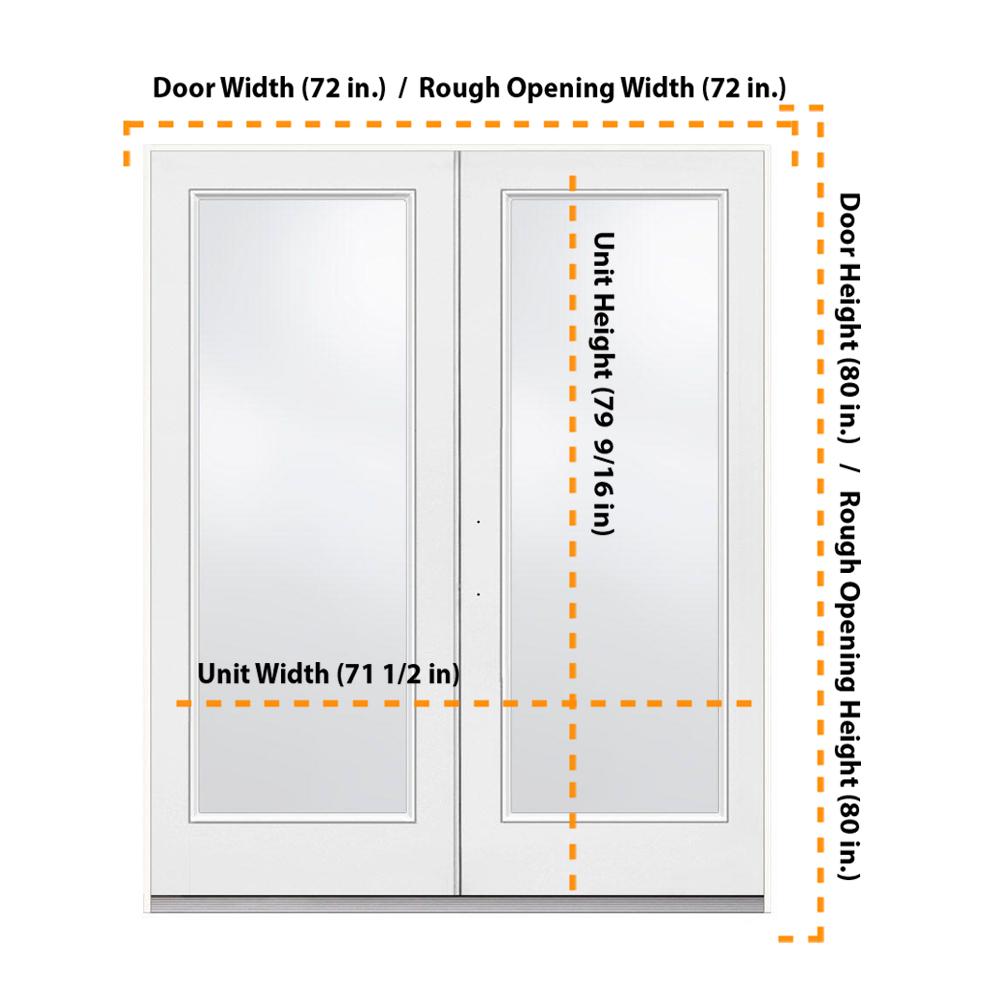 Jeld Wen 72 In X 80 In Primed Fiberglass Right Hand Inswing Full