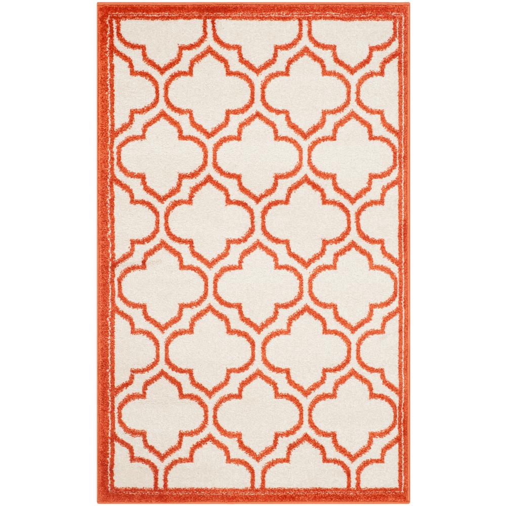 Safavieh Amherst Ivory/Orange 3 ft. x 4 ft. Indoor/Outdoor Area Rug